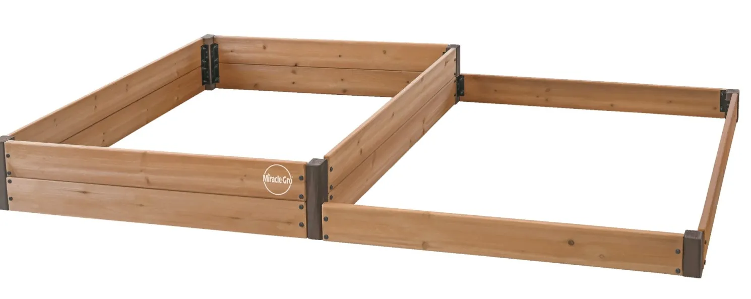 Miracle-Gro Wood 4 x 8 x 1 ft. 2-tier Raised Garden Bed
