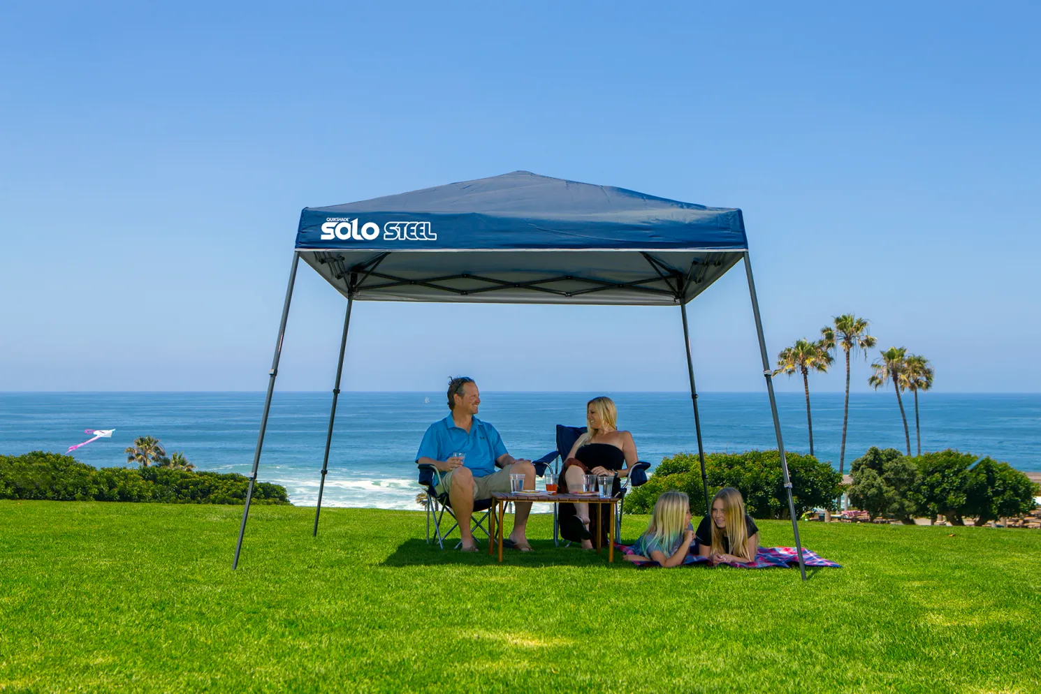 Quik Shade Solo Steel Midnight Blue 10x10 ft. Slant Leg Pop-up Canopy