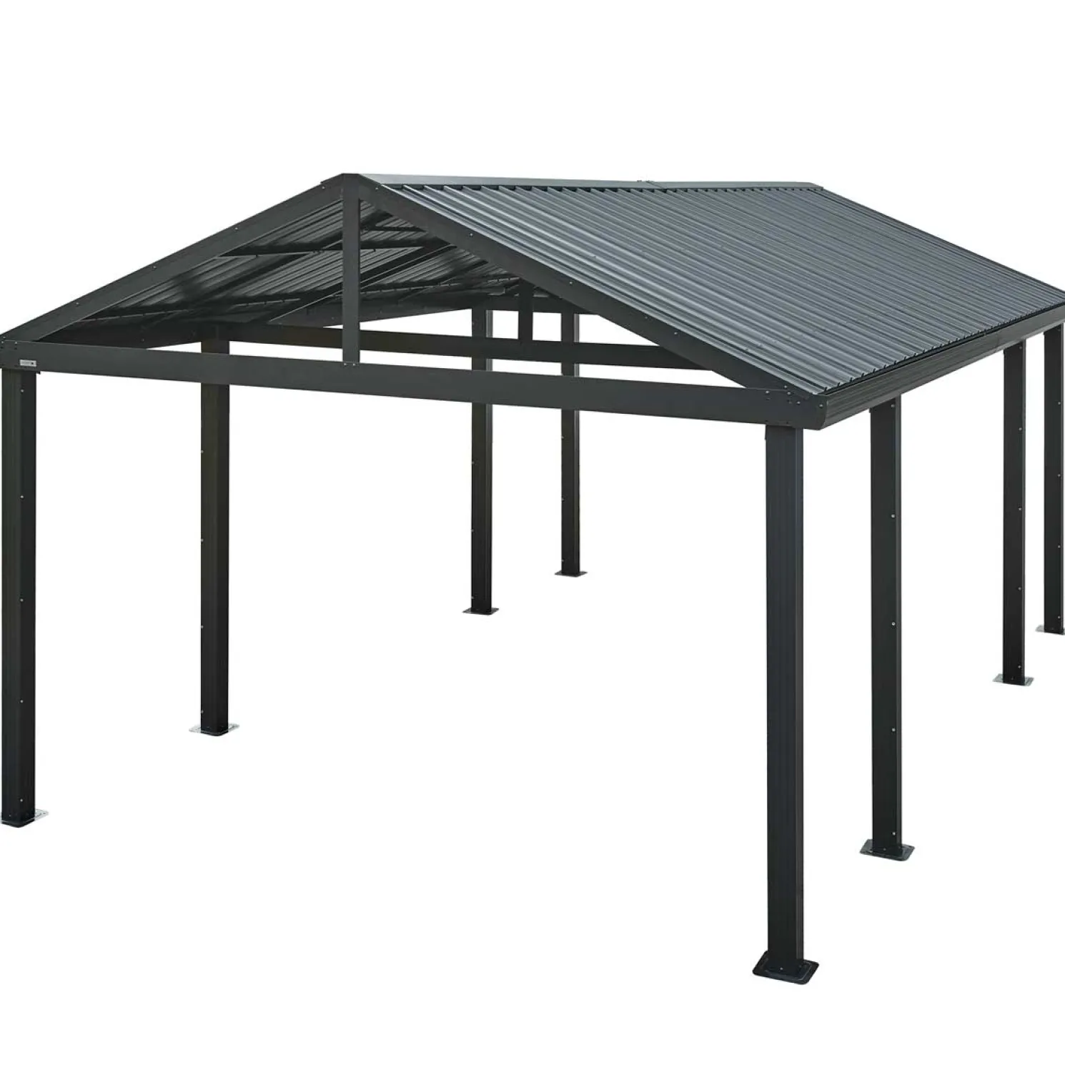Samara Carport, 12 ft x 20 ft Dark Grey