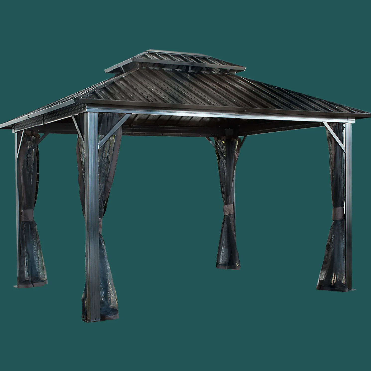 Sojag Genova II 12 x 12 ft Dark Brown Gazebo