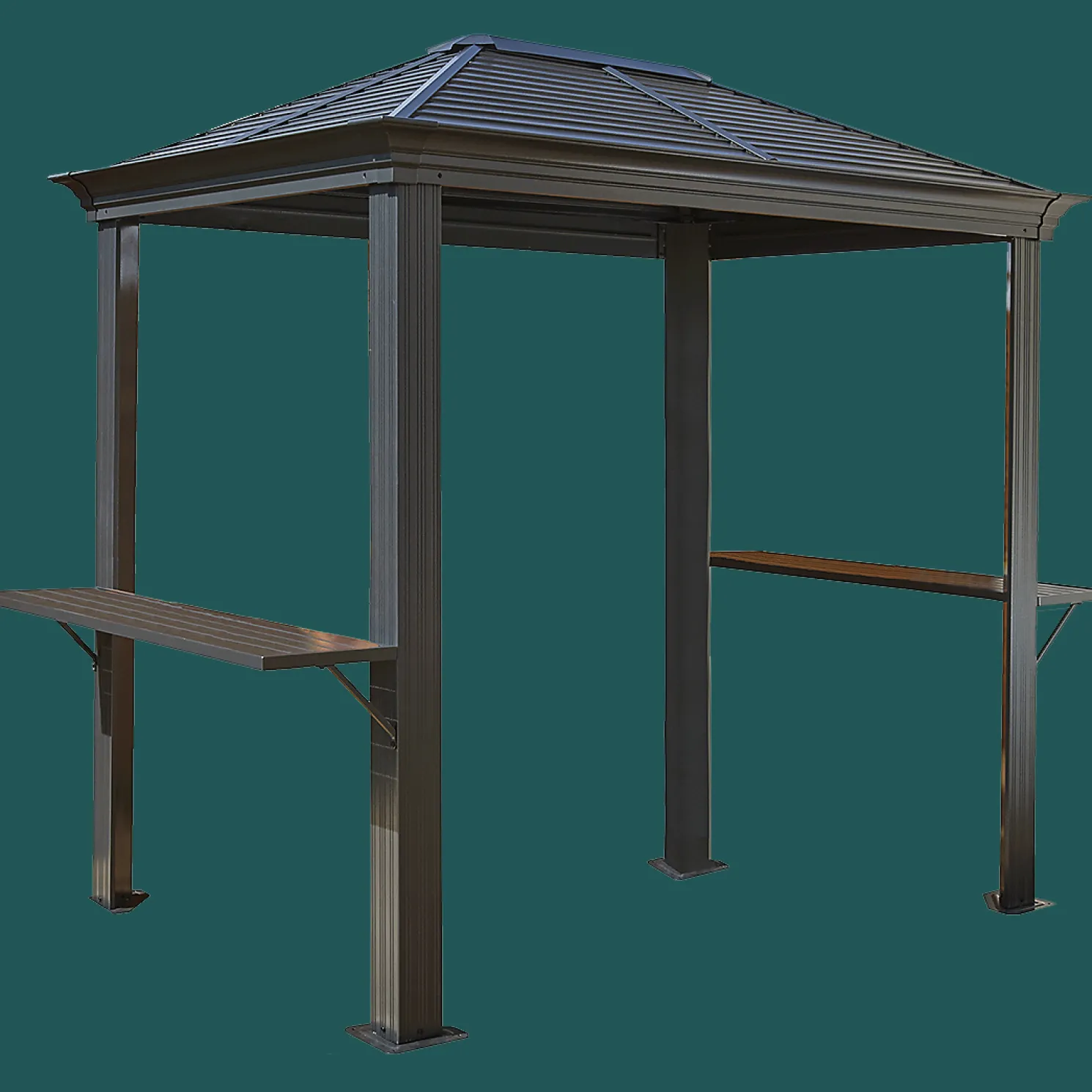 Sojag Mykonos Hardtop BBQ Grill Gazebo, 5 ft. x 8 ft. Light Gray